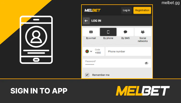 Login from a Melbet app