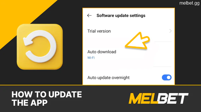 Automatic update of the Melbet app