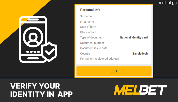 Verification through the Melbet app