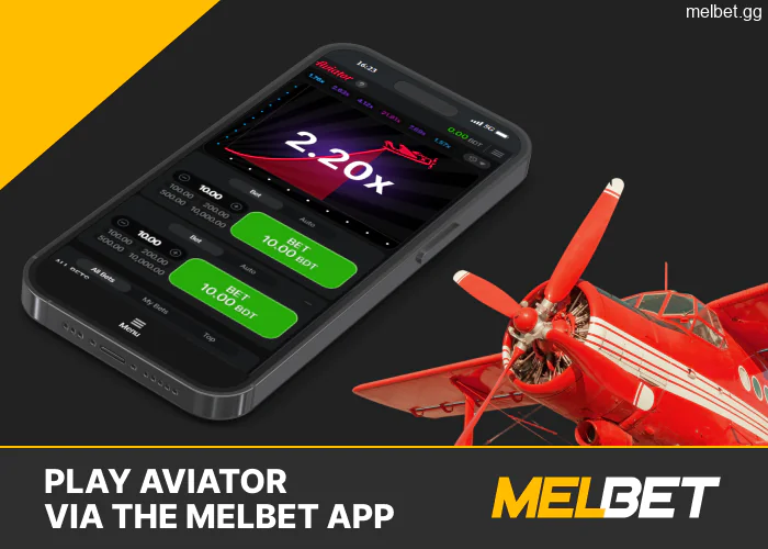 Aviator game on the Melbet app