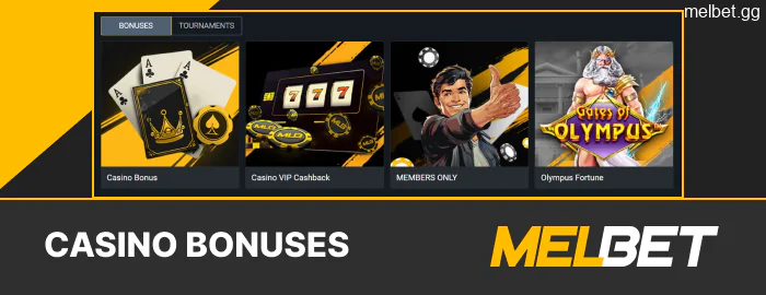 Casino bonuses at Melbet