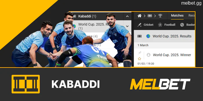 Kabaddi betting on the Melbet website