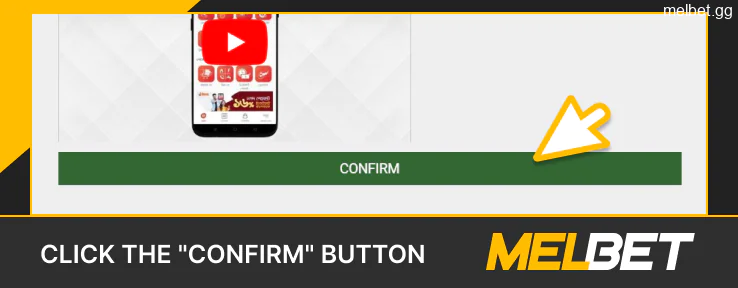 Click the "Confirm" button on the Melbet payment page