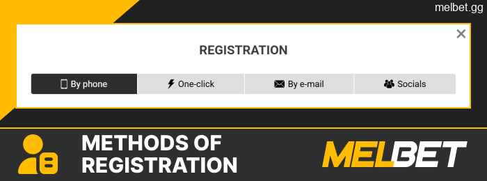 Registration methods at Melbet for Asian players